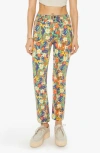 Mother The Insider Flood High-rise Cosmic Blooms Bootcut Jean In Cosmic Blooms
