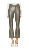 Mother The Insider Flood Faux Leather Pants In Wax On  Wax Off