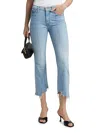 Mother The Insider Fray Low-rise Stretch Crop Jeans In Let's Get It Together In Blue