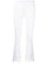 Mother The Insider Frayed Cropped Jeans In White