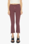 Mother The Insider Crop Step Fray Pants In Mauve Wine In Mauve Wine