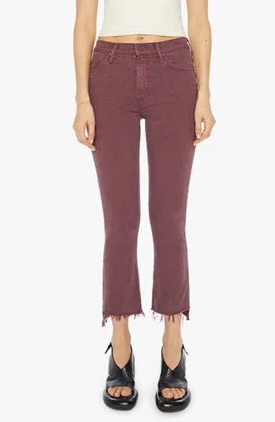 MOTHER MOTHER THE INSIDER FRAYED STEP HEM CROP BOOTCUT JEANS