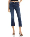 Mother The Insider High Rise Crop Step Fray Bootcut Jeans In Light Kitt In Light Kitt