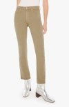 Mother The Insider Hover High Rise Straight Jeans In Mermaid