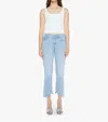 Mother The Insider Seamed Frayed Crop Straight Leg In Let's Get It Together In Multi