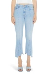 Mother The Insider Seamed Frayed Crop Straight Leg Jeans