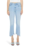 Mother The Insider Seamed Frayed Crop Straight Leg Jeans In Lets Get It Together