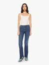 Mother The Insider Skimp Pointy Fray You're A Riot Jeans In Blue