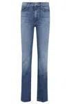 Mother The Insider Sneak High-waisted Slim-fit Jeans In Blue