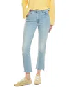 Mother The Insider Step Fray Beaming Crop Jean In Blue