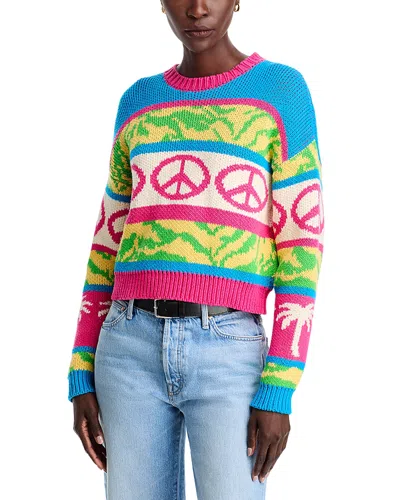 Mother The Itsy Cropped Crewneck Sweater In Surf Safari