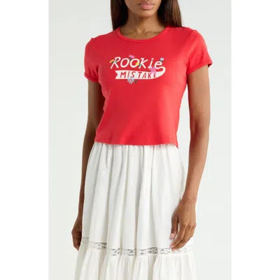 Mother The Itty Bitty Ringer Top In Rookie Mistake In Red