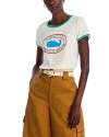 Mother The Itty Bitty Cotton Ringer Tee In Amalfi Beach Coast