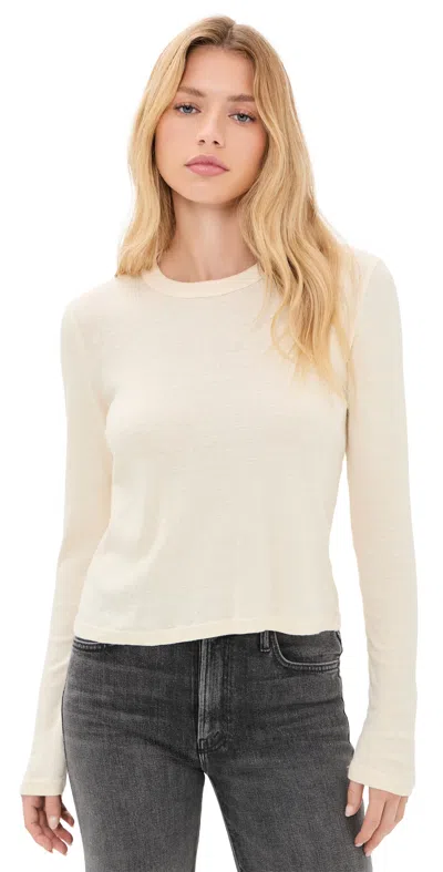 Mother The Itty Bitty Crop Tee Aqw Antique White
