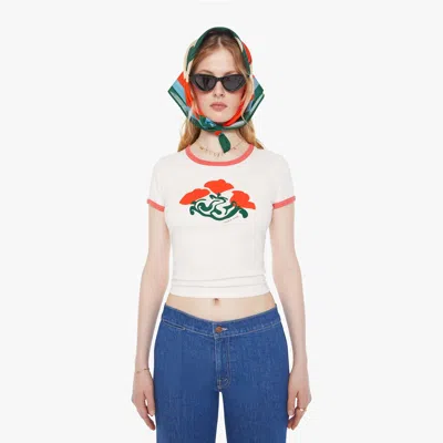 Mother Chloe Fineman X The Itty Bitty Ringer Clear For Takeoff T-shirt In White