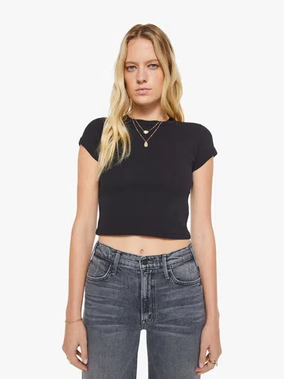Mother The Itty Bitty Ringer Crop T-shirt In Black