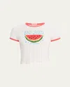Mother Womens The Itty Bitty Logo-print Short-sleeve Cotton-jersey T-shirt Bad Seed