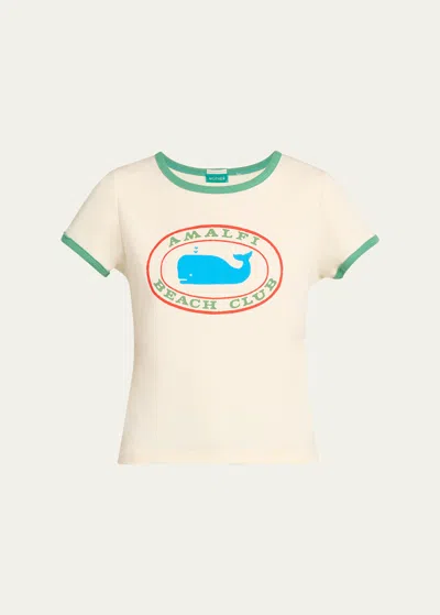 Mother The Itty Bitty Ringer Cropped Tee In Ahc - Amalfi Beach Coast