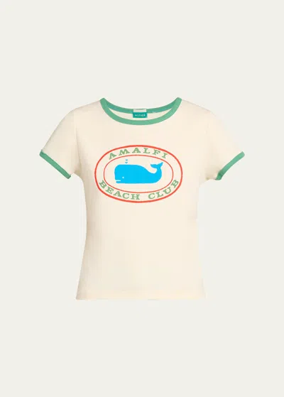 Mother The Itty Bitty Ringer Cropped Tee In Beige