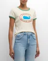 Mother The Itty Bitty Cotton Ringer Tee In Ahc - Amalfi Beach Coast
