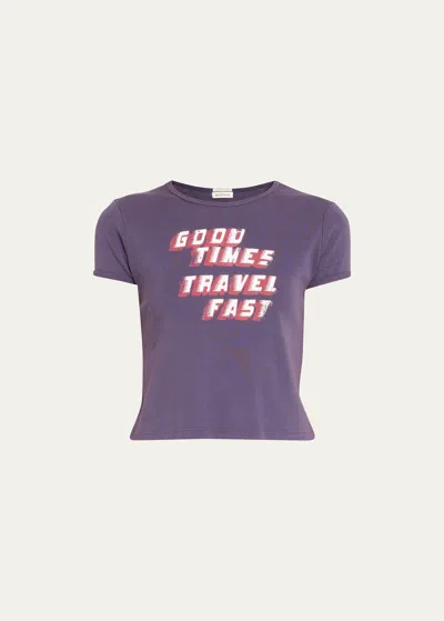 Mother The Itty Bitty Ringer Good Times Tee Shirt In Navy