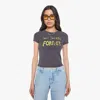 Mother Womens Mini Skirts Forever The Itty Bitty Ringer Round-neck Cotton-jersey T-shirt Xs In Black