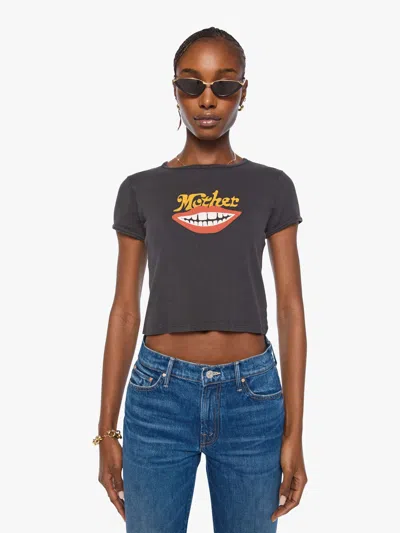 Mother The Itty Bitty Ringer Mouth T-shirt In Gray