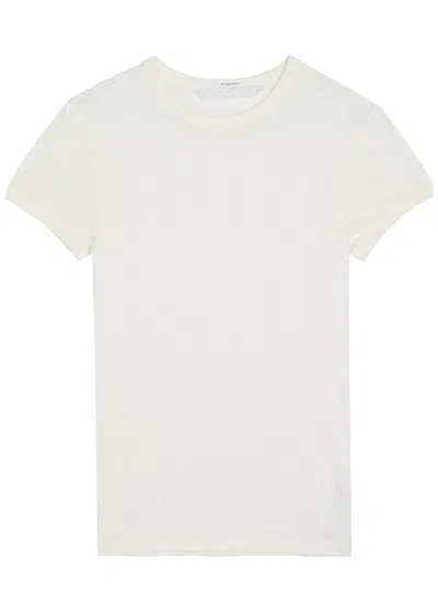 Mother The Itty Bitty Ringer Ribbed Cotton T-shirt In White
