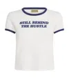 Mother The Itty Bitty Ringer Still Behind The Hustle T-shirt In White