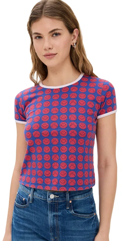 MOTHER THE ITTY BITTY RINGER TEE HAPPY GO LUCKY