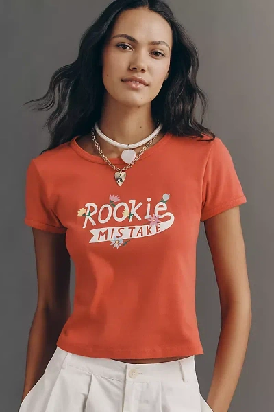 Mother The Itty Bitty Rookie Mistake Tee In Orange