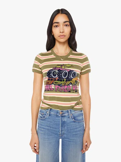 Mother The Itty Bitty Scoop Olivine All Fired Up Shirt In Multi