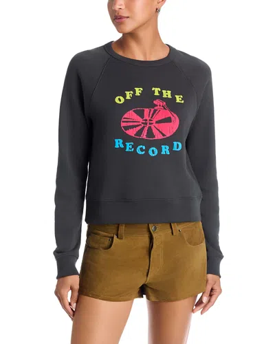 Mother The Itty Concert Cotton Sweatshirt In Black