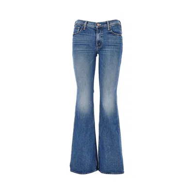 Mother The Jinx Faded-effect Flared Jeans In Blue