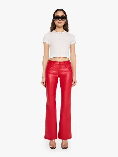 Mother The Jinx Sneak Cherry Pants In Red - Size 23