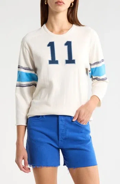Mother The Jock Cotton Blend Sweater In White