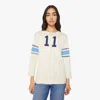 Mother Womens In The Zone The Jock Long-sleeves Cotton-blend Jumper In Blue
