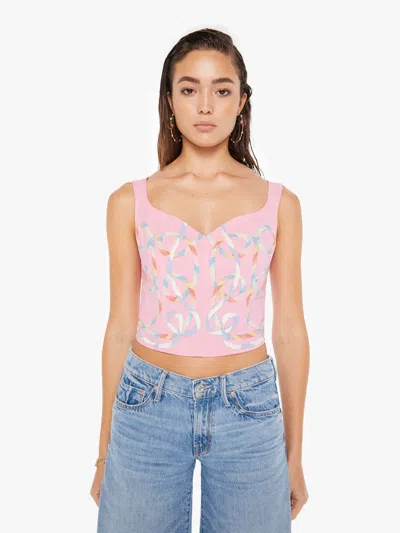Mother The Juggler Corset Loopy De Loop Shirt In Rose Bloom