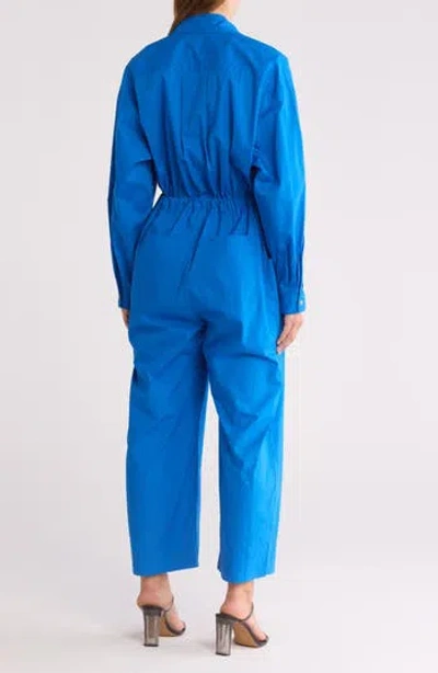 Mother The Jump For Joy Cotton Jumpsuit In Princess Blue