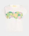 Mother The Keep On Rolling Pocket Tee In Flower Patch In Flower Patch