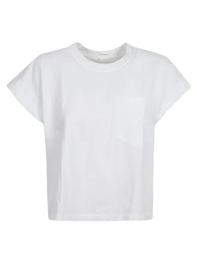 Mother The Keep On Rolling Pocket T-shirt In Bright White