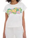 Mother The Keep On Rolling Pocket Tee In Flower Patch In White