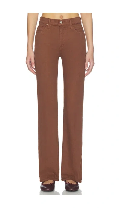 Mother The Kick It High-rise Straight-leg Jeans In Brown