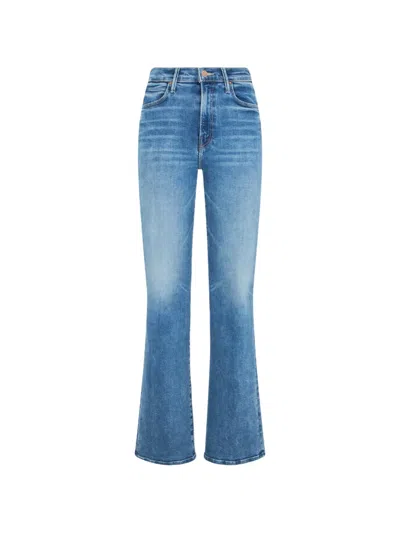 Mother The Kick It Faded-effect Flared Jeans In Blue