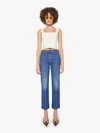 Mother The Kick It Flood Ankle Straight Leg Jeans In White