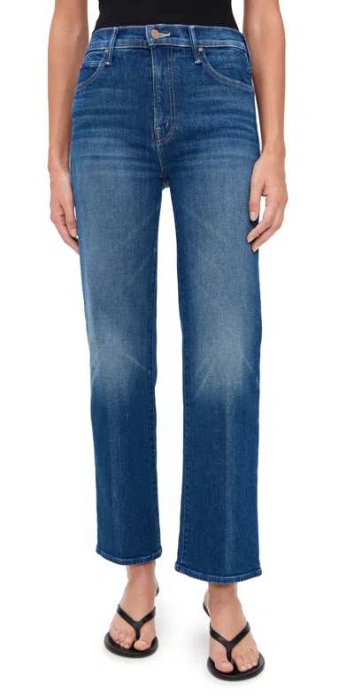 Mother The Kick It Flood Jeans Do Not Disturb In Blue