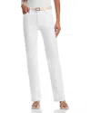 Mother The Hustler Patch Pocket Raw Hem High Waist Ankle Flare Jeans In White