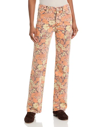 Mother The Kick It High Rise Jeans In Orange Blossom In Multi