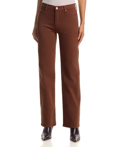 Mother The Kick It High Rise Straight Jeans In Bison In Brown
