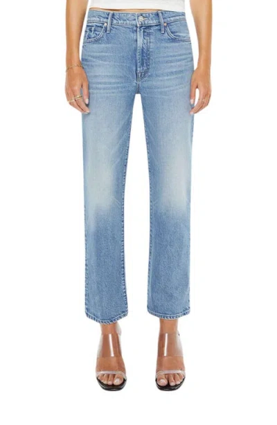 Mother The Kick It High Waist Straight Leg Jeans In Blue